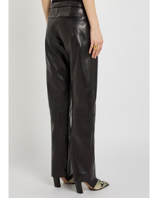 Khaite Black Miles Leather Trousers