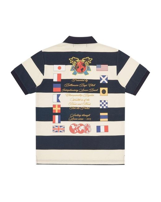 BBCICECREAM Blue Logo Short Sleeve Polo Shirt for men