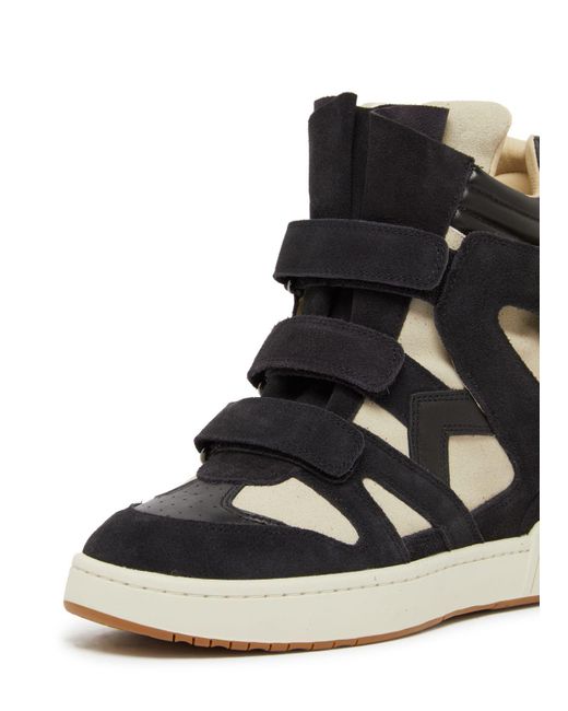Isabel Marant Black Round Toe High Top Sneakers