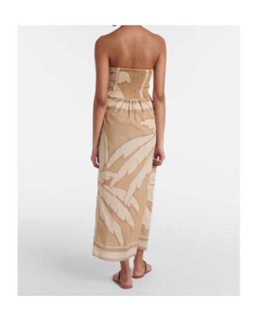 Johanna Ortiz Natural Palms Pontoon Cotton Poplin Midi Dress