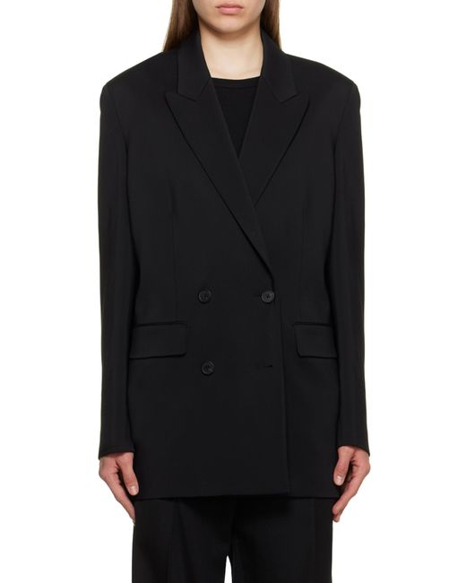 The Row Black Tristana Double-Breasted Blazer