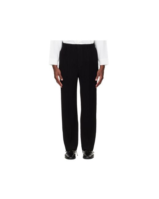 Homme Plissé Issey Miyake Black Pleated Trousers for men