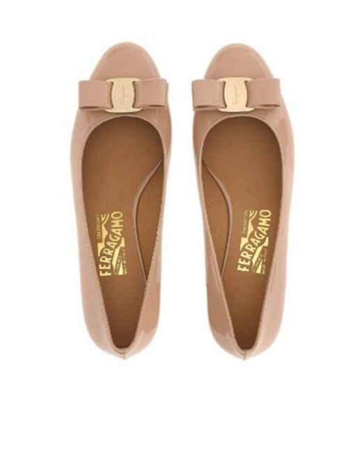 Ferragamo Natural Gancini Leather Pumps