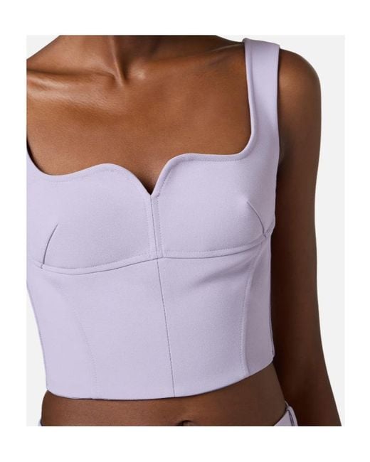 Elisabetta Franchi Purple Structured Crop Top
