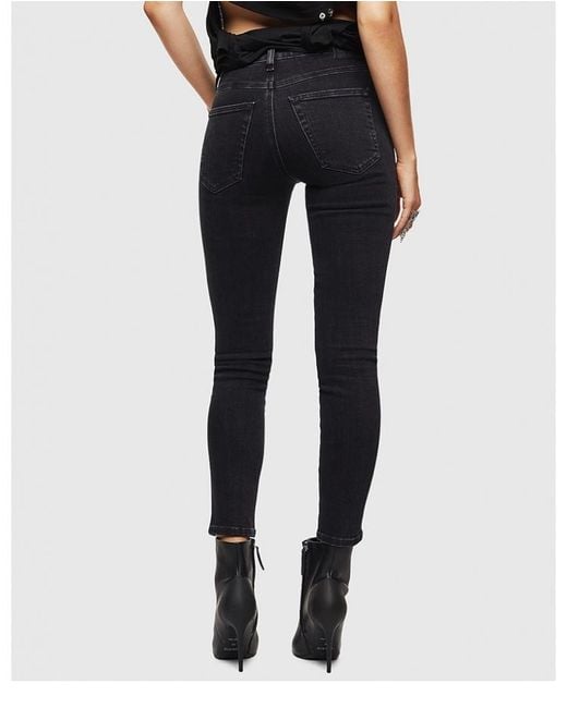 DIESEL Black Slim-Fit Cropped Jeans