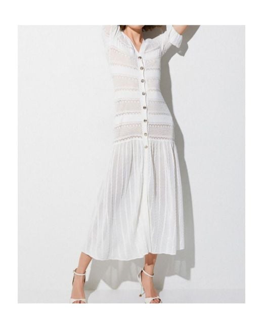 Liu Jo White Openwork Maxi Dress