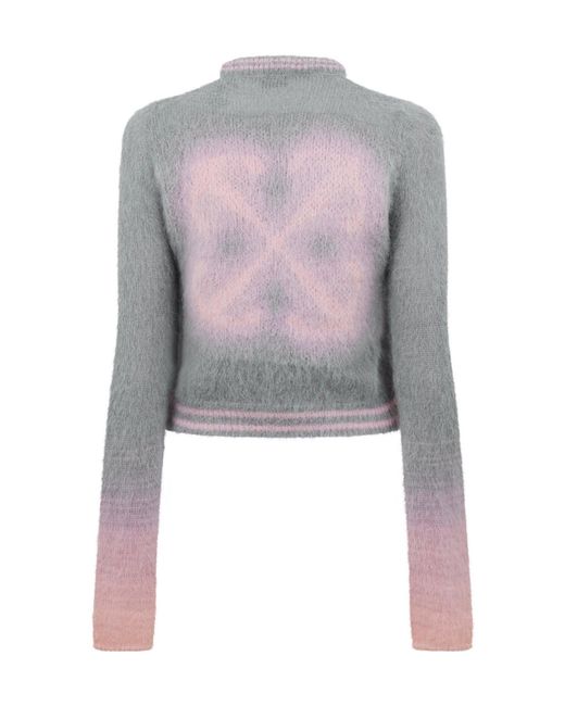 Off-White c/o Virgil Abloh Gray Cropped Sweater