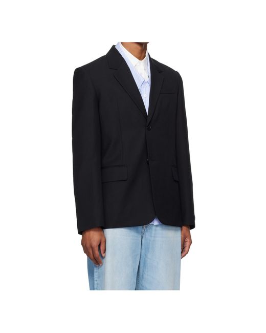 we11done Blue Long-Sleeved Suit Jacket for men