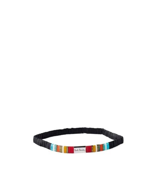 Paul Smith White Beaded Logo-Detail Bracelet for men