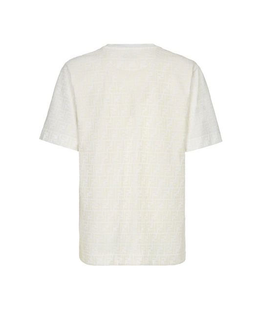 Fendi White Ff Motif Oversized T-Shirt for men