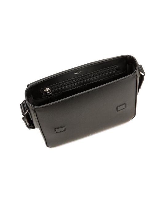 Bally Black Mythos Stripe Messenger Bag for men