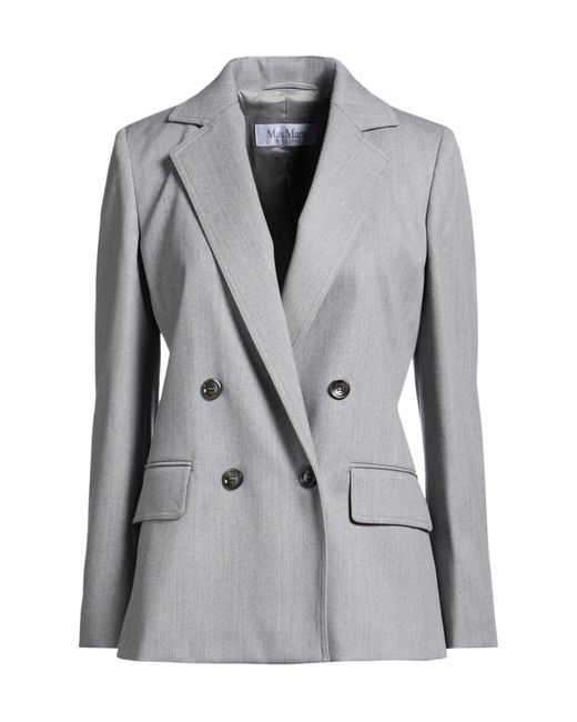 Max Mara Gray Double Breasted Blazers