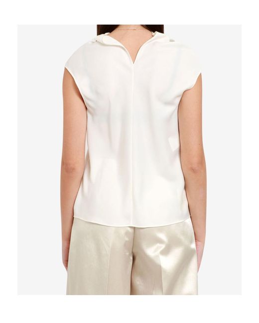 Philosophy Di Lorenzo Serafini White Drape Front Blouse
