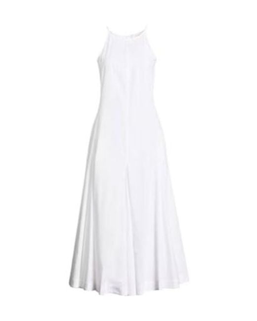 Sportmax White Sleeveless Halter Dress