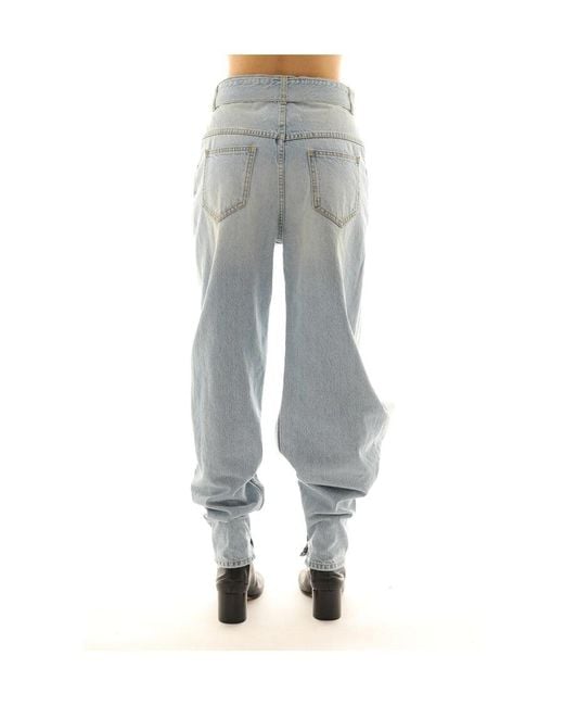 Maison Margiela Blue Slit-Detail Tapered Jeans