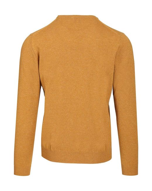 Fedeli Brown Crew-Neck Sweater for men