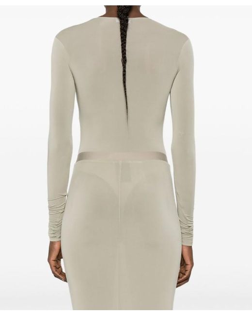 Wardrobe NYC Natural Sheer Bodysuit