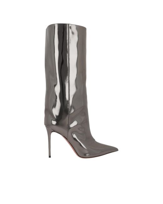AMINA MUADDI White Fiona Mirror Boots