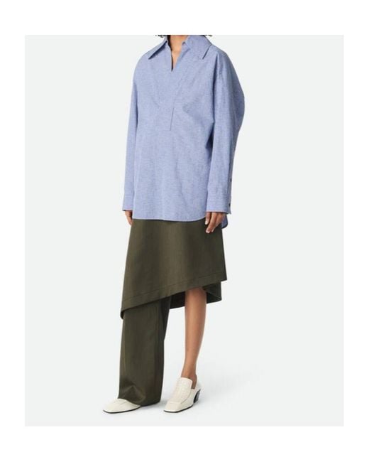 Bottega Veneta Blue Long-Sleeved Striped Shirt