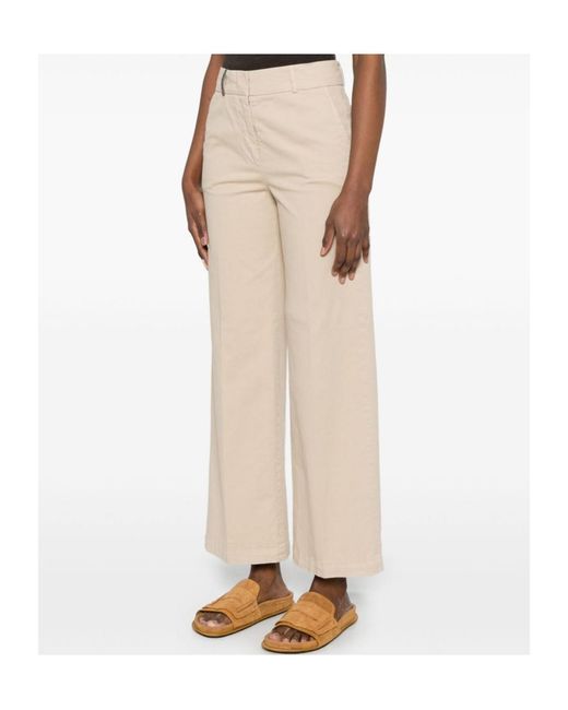 Peserico White Straight Trousers