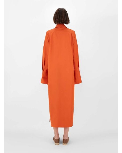 Max Mara Red Poplin Shirt Dress