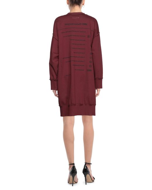 MM6 by Maison Margiela Red Long-Sleeve Printed T-Shirt Dress