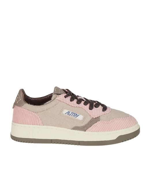 Autry Pink Medalist Low Sneakers