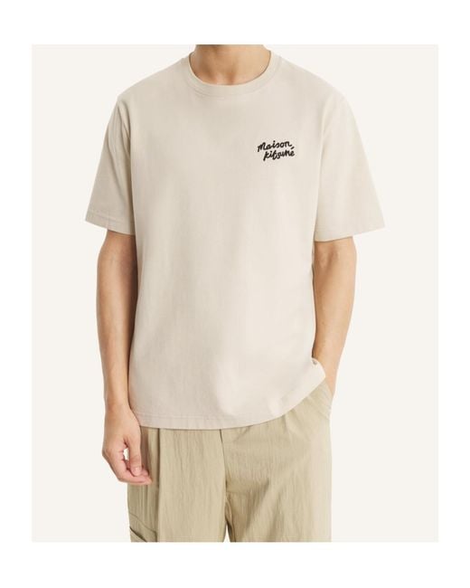 Maison Kitsuné White Maison Kitsuné Handwriting Comfort T-Shirt for men