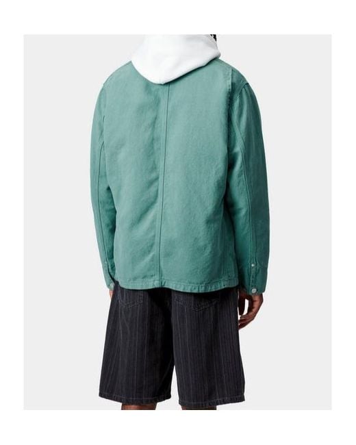 Carhartt Green Button-Fastening Patch-Pocket Shirt Jacket for men