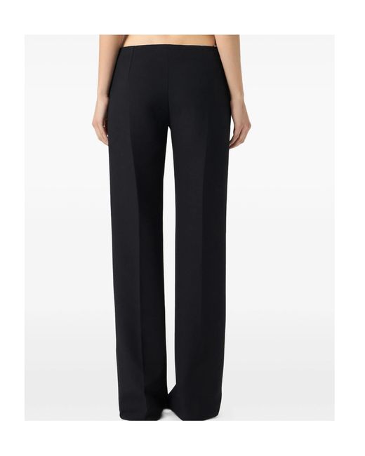 Blumarine Black Lace-Embellished Flared Trousers
