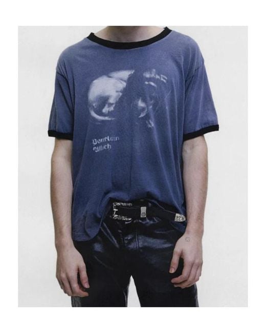 Enfants Riches Deprimes Blue Graphic-Print Ringer T-Shirt for men