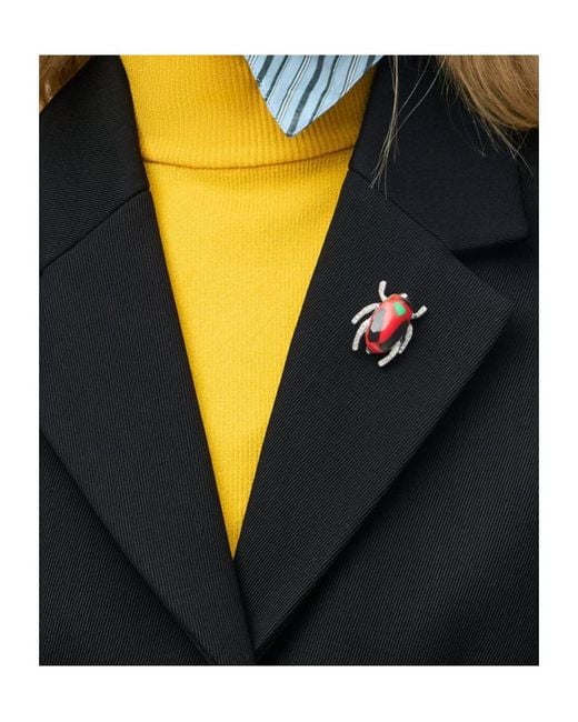 Loewe White Carabeo Brooch