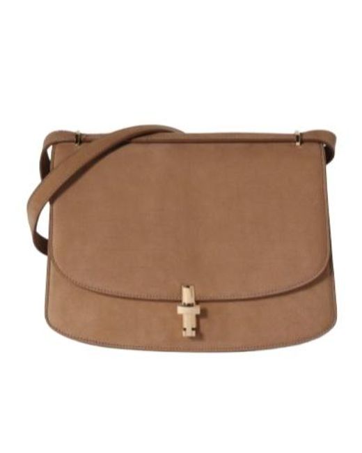 The Row Brown Sofia 10 Suede Shoulder Bag