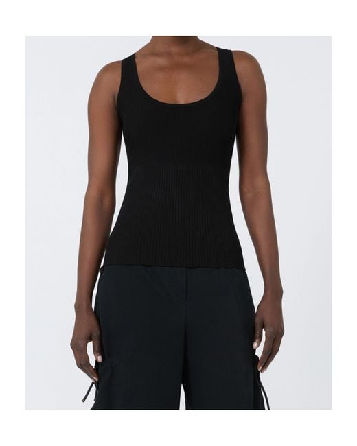 Max Mara Black Ribbed Tank Top
