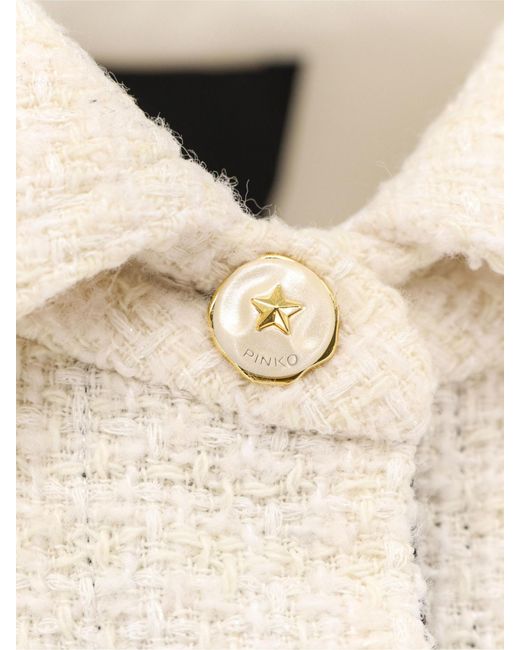 Pinko Natural Textured Buttoned Jacket
