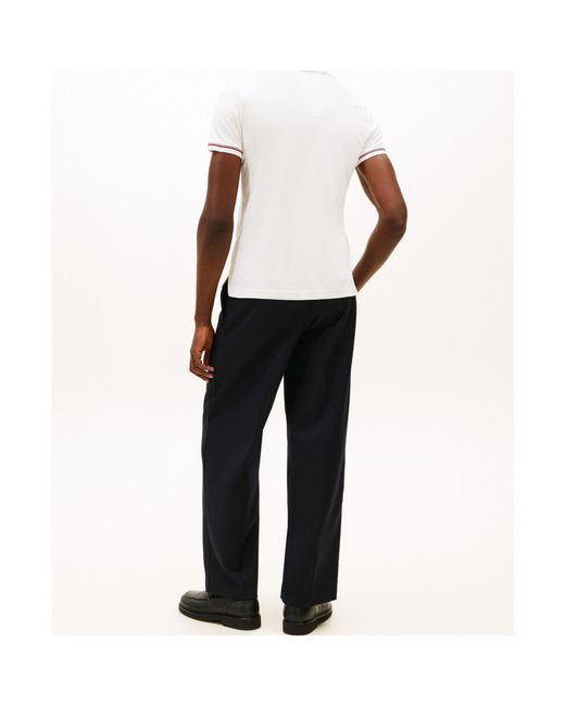 Tommy Hilfiger White Logo Short Sleeve Polo Shirt for men