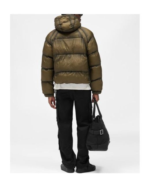 Represent Green Translucent Hooded Puffer for men