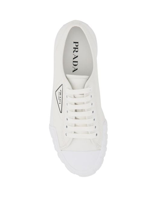 Prada White Side Logo-Print Sneakers for men