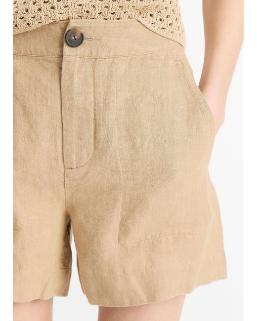 Vince Natural Mid Rise Hemp Shorts