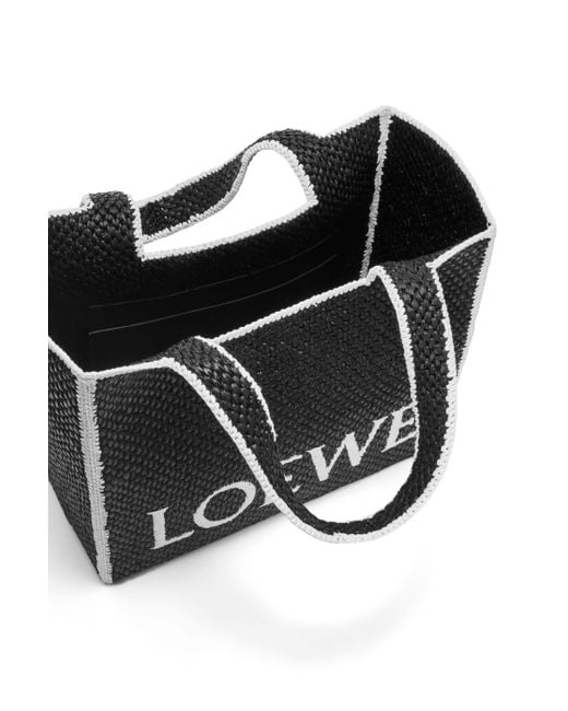 Loewe Black Logo Embroidered Large Tote Bag