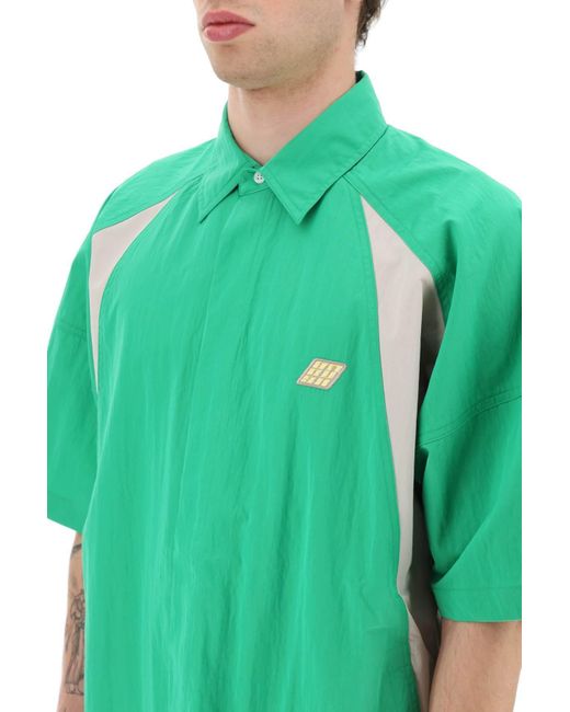 Ambush Green Logo Patch Bowling Shirt for men