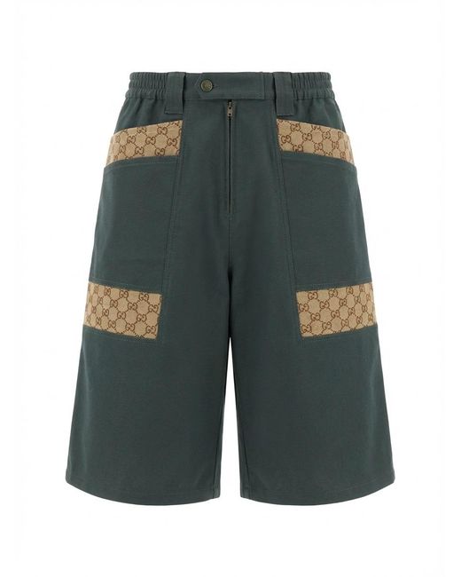 Gucci Gray Jacquard Monogram Bermuda Shorts for men