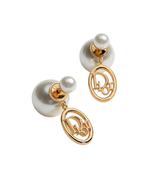 Dior Metallic Bijoux Logo Drop Earrings