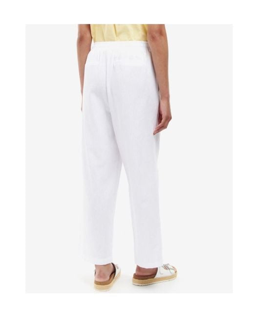 Barbour White Linen Trousers