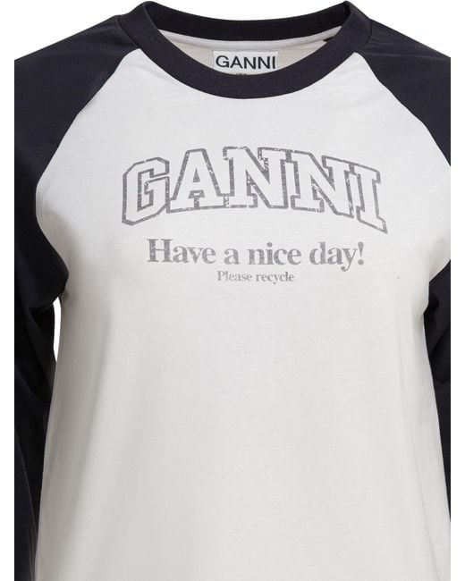 Ganni Black "Baseball" T-Shirt