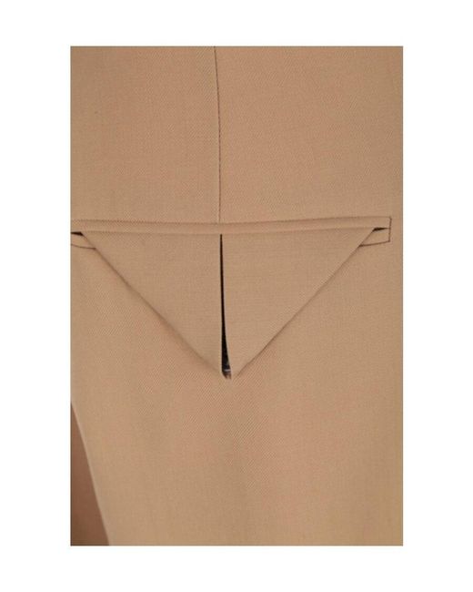 Bottega Veneta Natural High-Waisted Tailored Trousers
