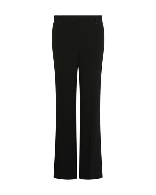 Marella Black Mini-Flare Crepe Envers Satin Trousers