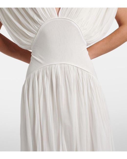 TOVE White Lyla Draped Jersey Gown