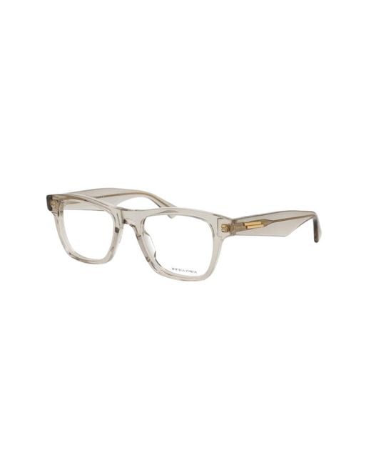 Bottega Veneta White Eyewear Rectangular Frame Glasses for men