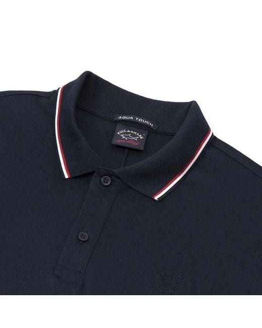 Paul & Shark Blue Short-Sleeved Polo Shirt for men